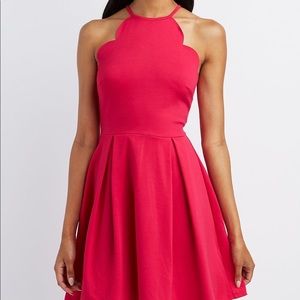 EUC Charlotte Russe Scalloped Bib Neck Dress